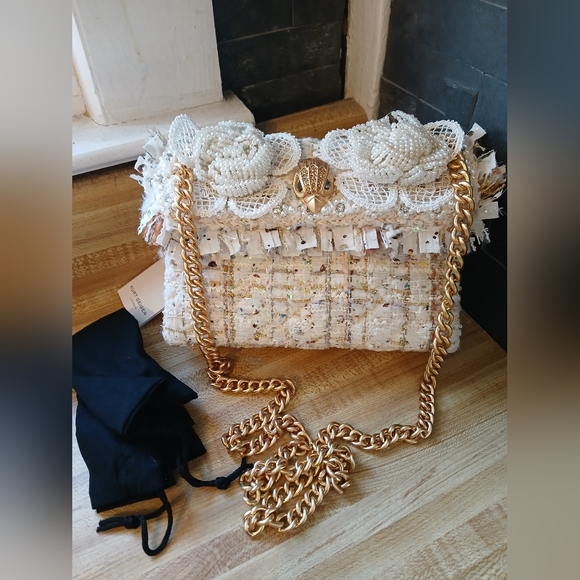 FOR SWAG SHOW ONLY Kurt Geiger NWT White Crochet & Lace Kensington & Dustbag - Picture 2 of 10